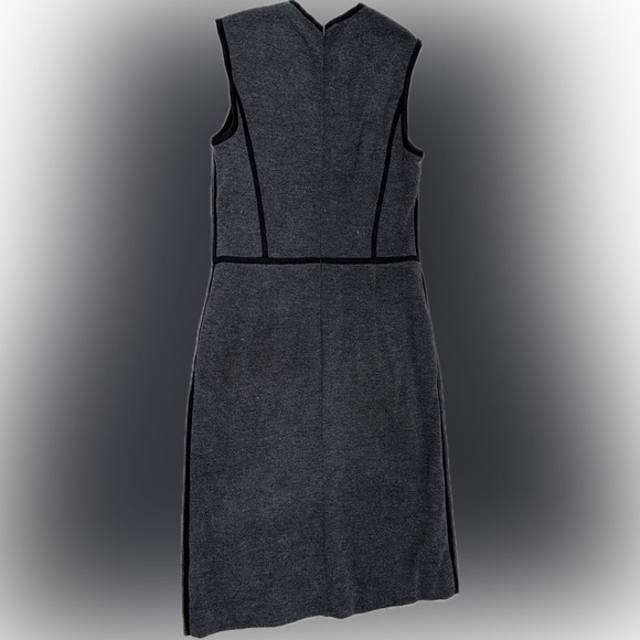 Tory Burch Grey Wool Sheath Dress with Black Trim Size Small - Picture 4 of 5